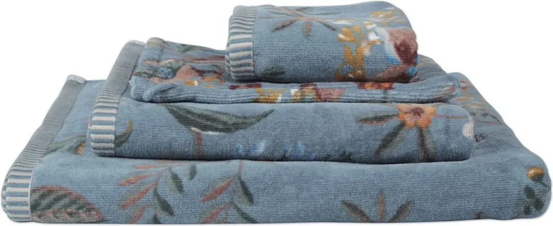 Pip Studio Secret Garden Handdoek Blauw 55x100cm