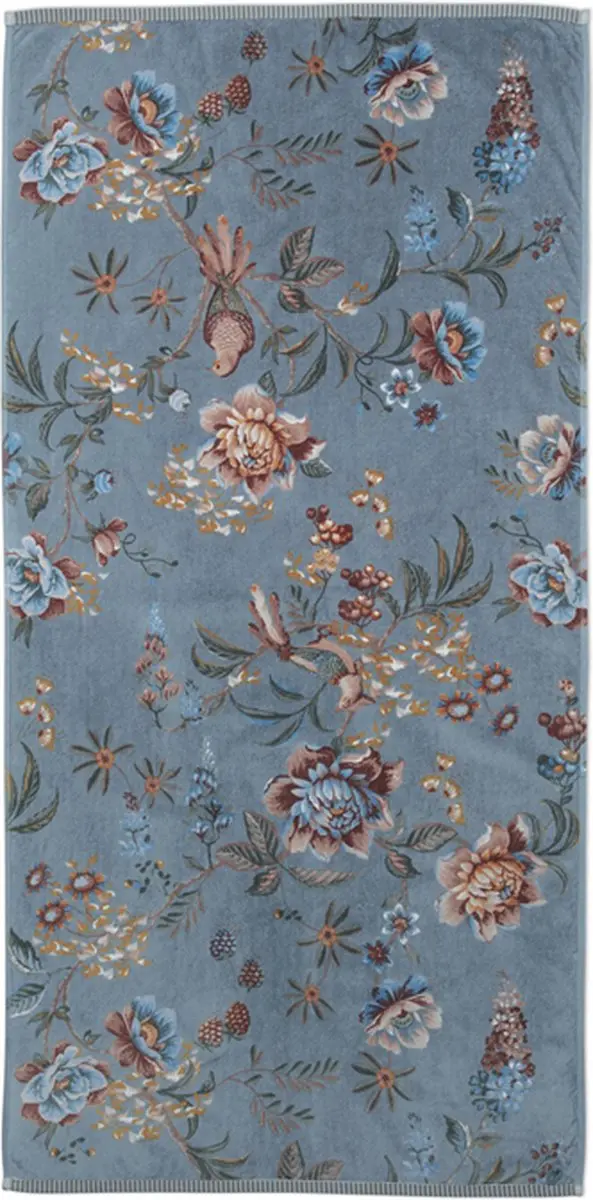 Pip Studio Secret Garden Handdoek Blauw 55x100cm - afbeelding 2 van 4