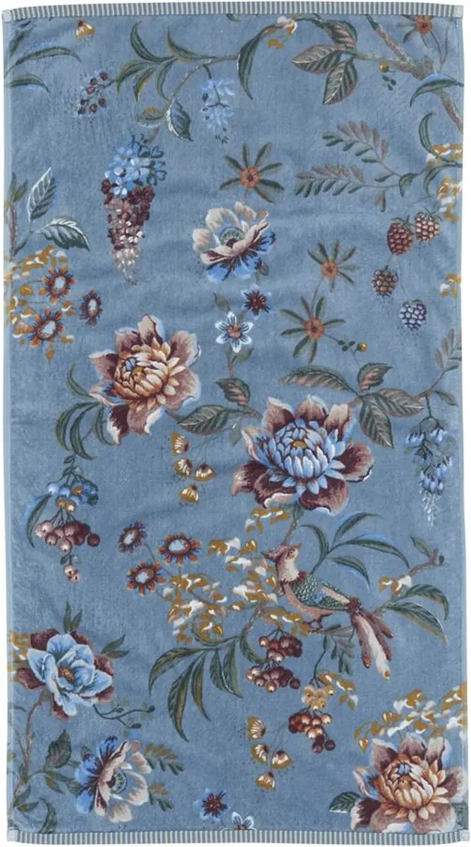 Pip Studio Secret Garden Handdoek Blauw 55x100cm - afbeelding 4 van 4