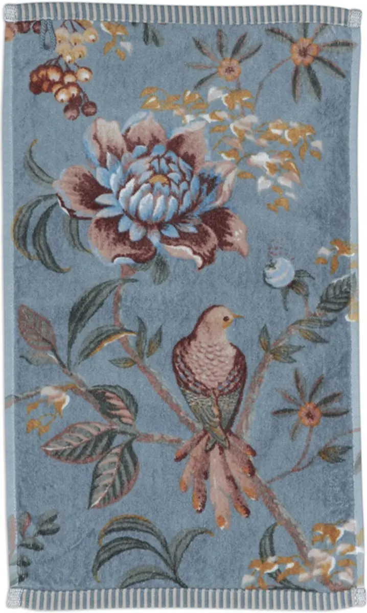 Pip Studio Secret Garden Handdoek Blauw 55x100cm - afbeelding 3 van 4