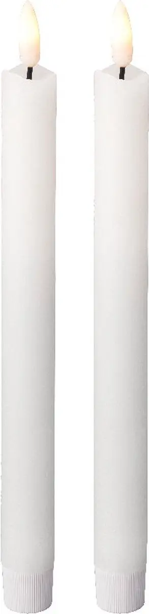 Kaarsen set van 2x stuks Led dinerkaarsen wit 24 cm