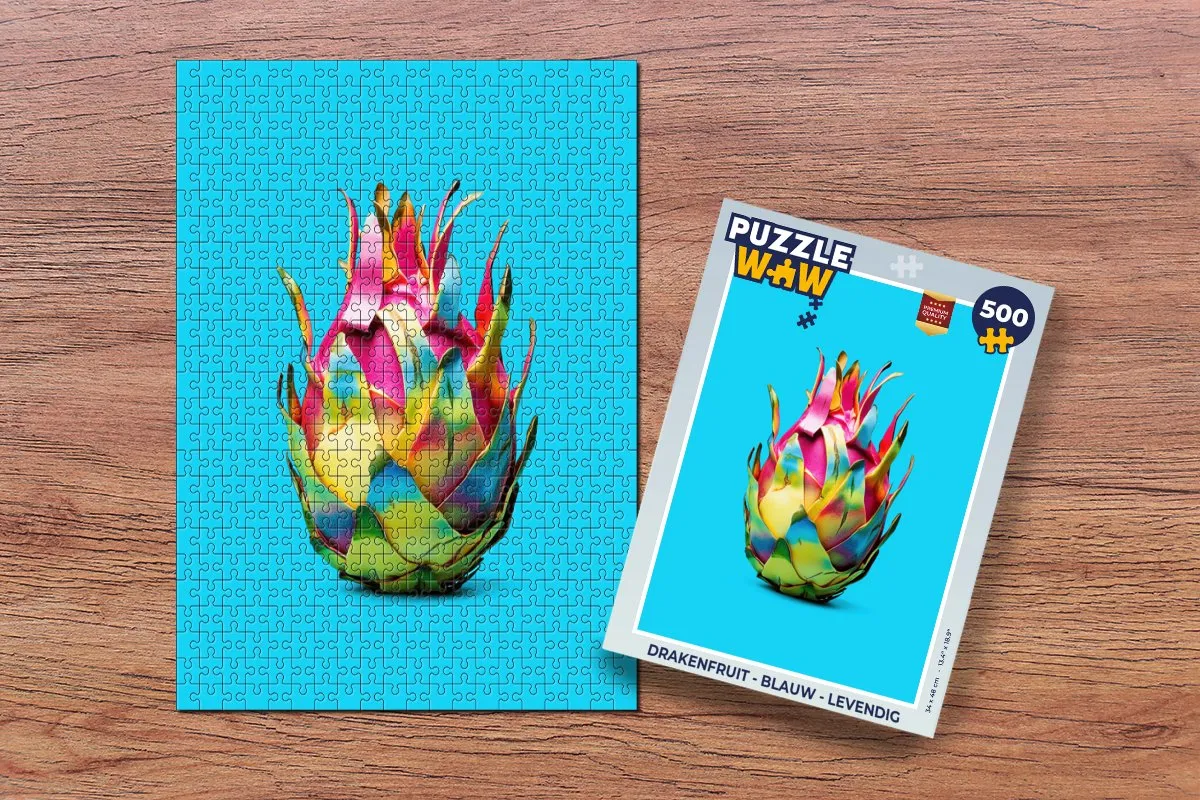 PuzzleWow Drakenfruit Legpuzzel 500 Stuks - Blauw