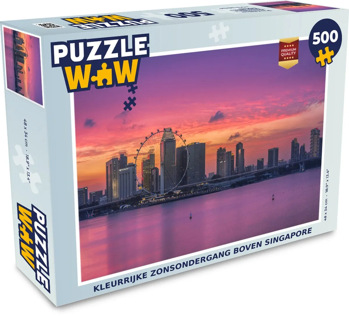 PuzzleWow Legpuzzel Kleurrijke Zonsondergang Singapore 500 Stuks