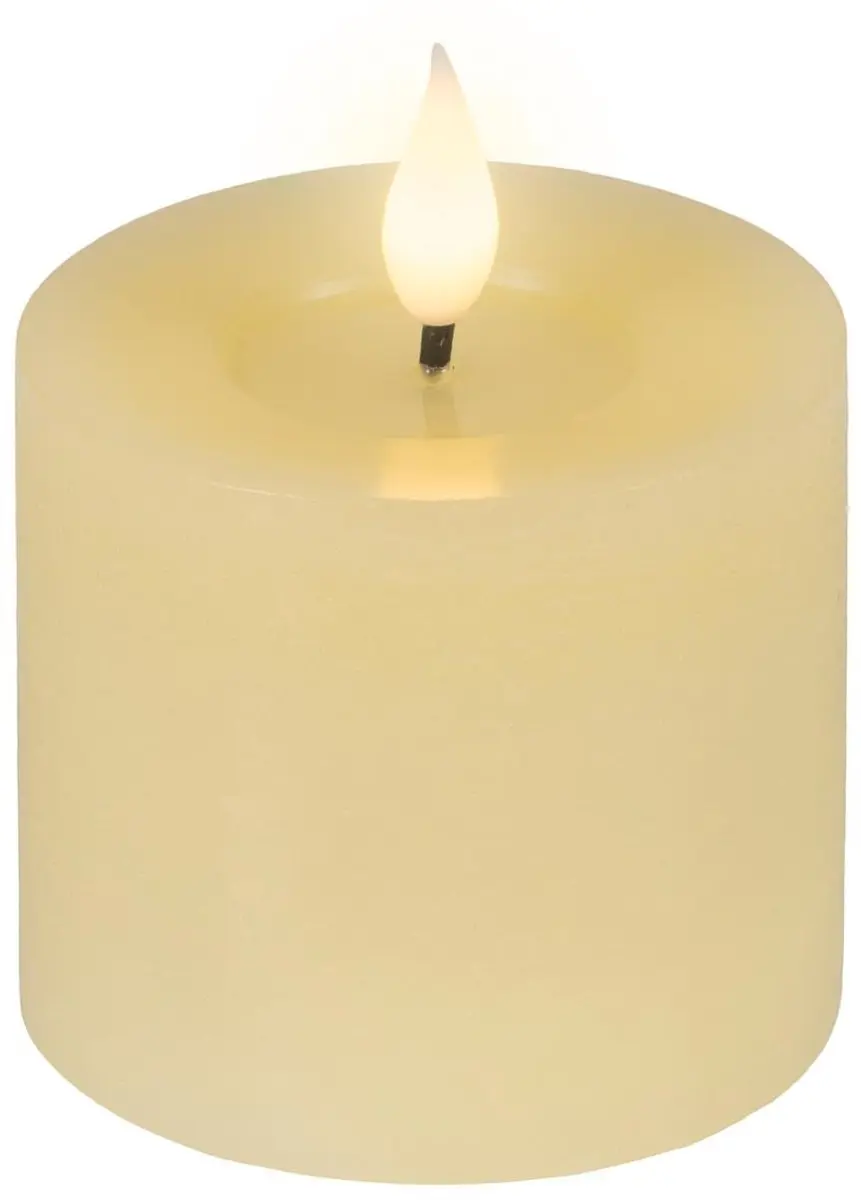 Lumineo led kaars echt wax creme 9,5 cm flikkerend