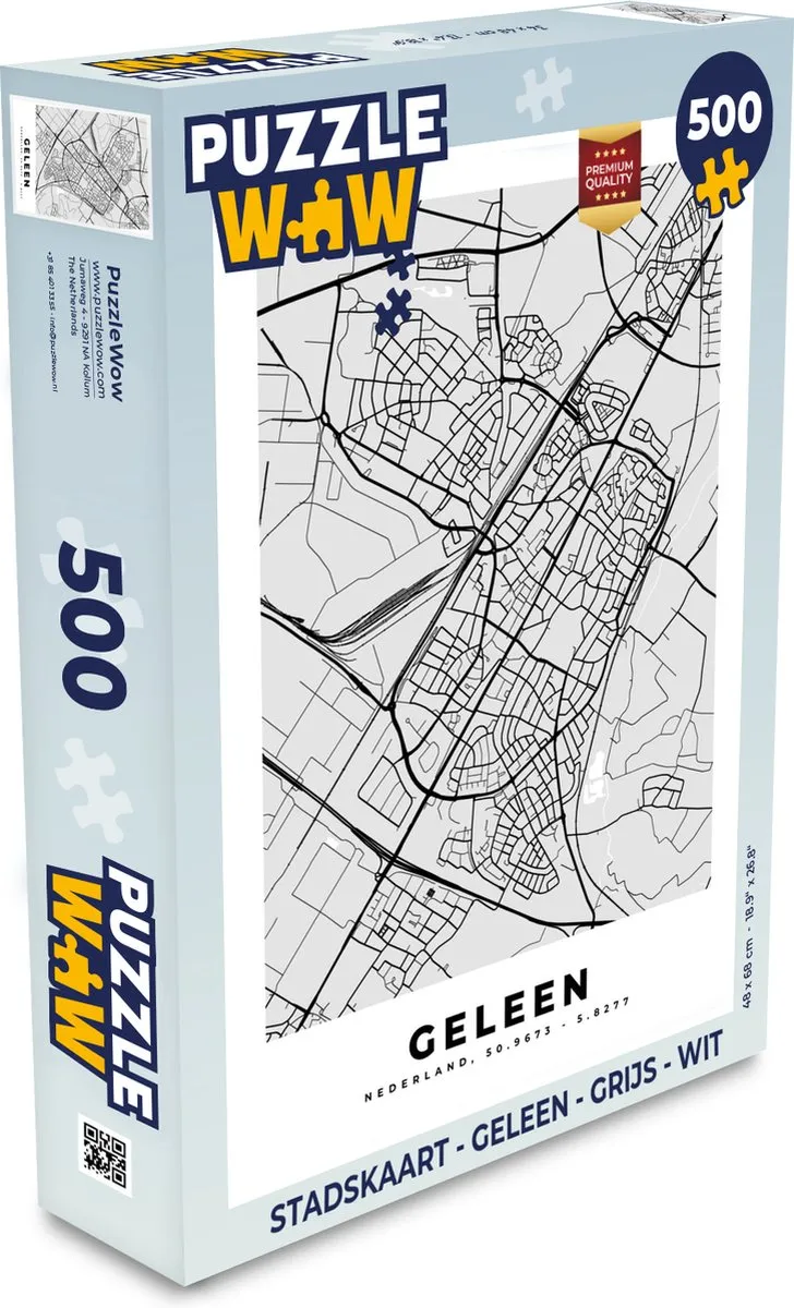 PuzzleWow Stadskaart Geleen Legpuzzel 500 Stuks