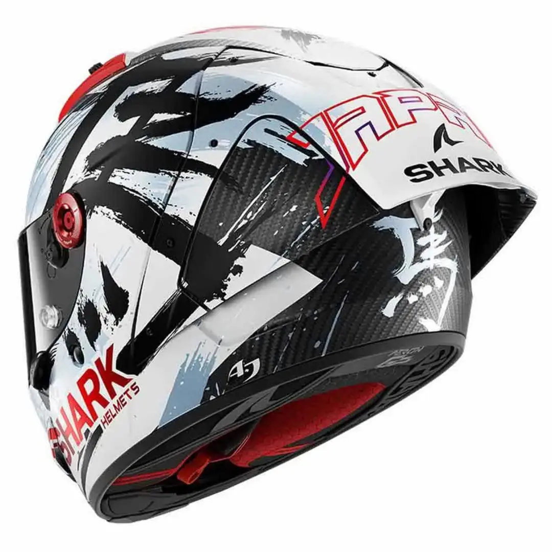 Shark Aeron GP FIM Racing #2 Helm - L Carbon/Wit/Zwart - afbeelding 2 van 6