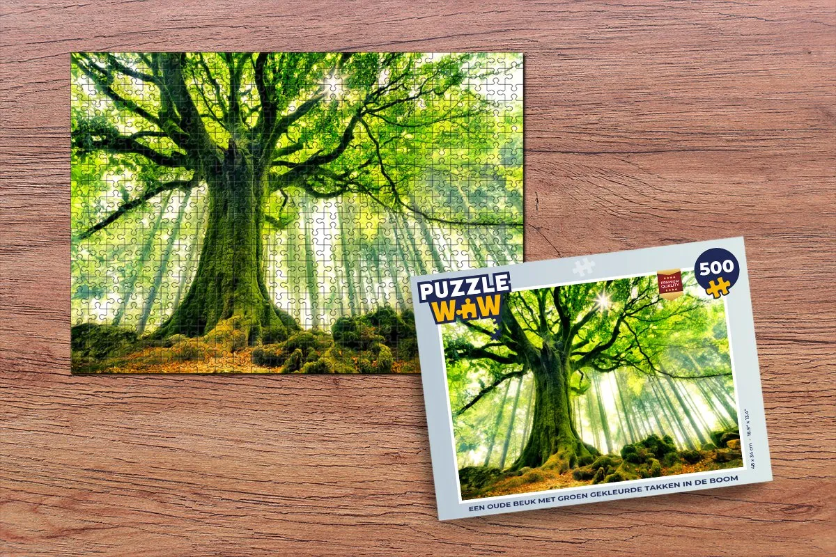 PuzzleWow Legpuzzel Een oude beuk 500 Stuks - Multicolor