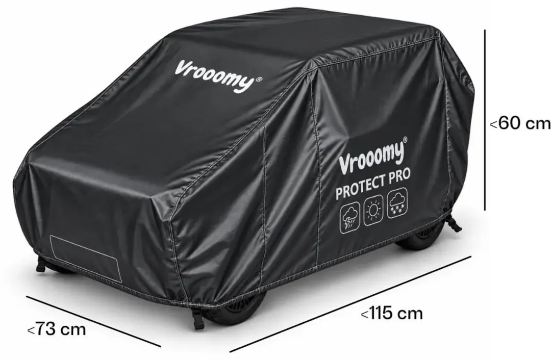 Vrooomy Protect Pro M Beschermhoes - 115x73x60cm - Zwart - afbeelding 4 van 5