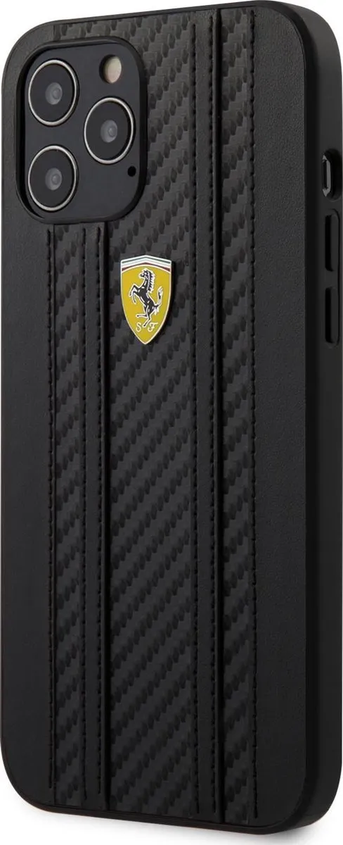 Ferrari Carbon Stripes Hoesje iPhone 12 Pro Max - S203-4 - afbeelding 3 van 6