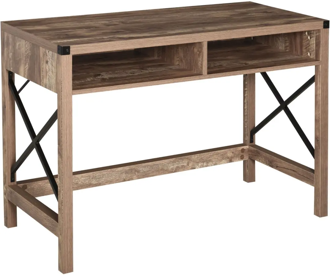 HOMCOM-Schrijftafel-Hout-110x48x76cm-Bruin