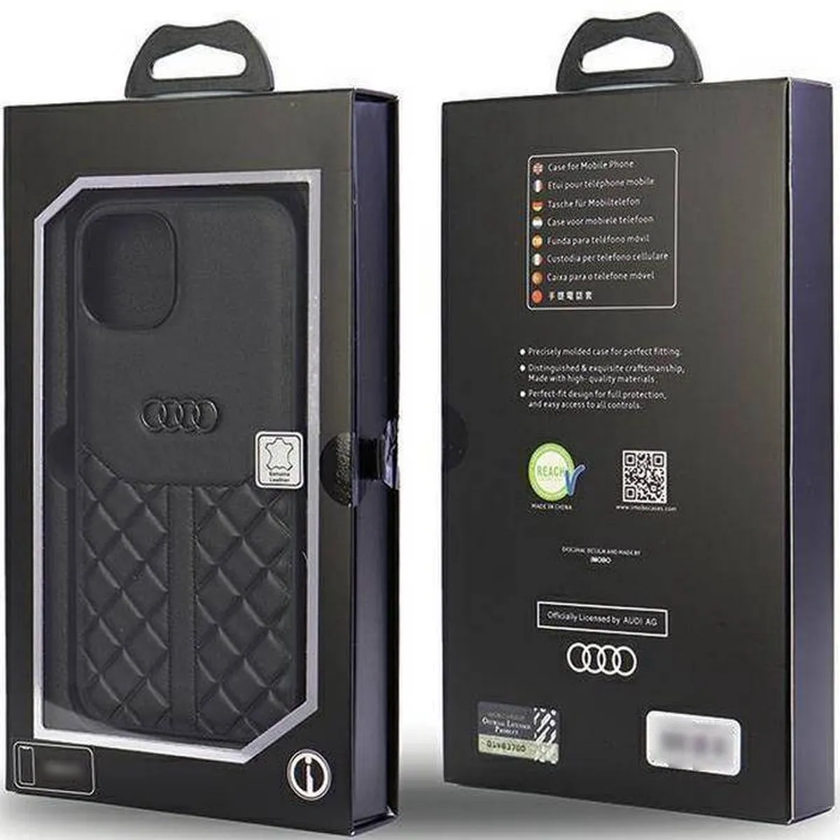 Audi Back Case voor iPhone 13 Pro - Zwart - Genuine Leather - afbeelding 4 van 6