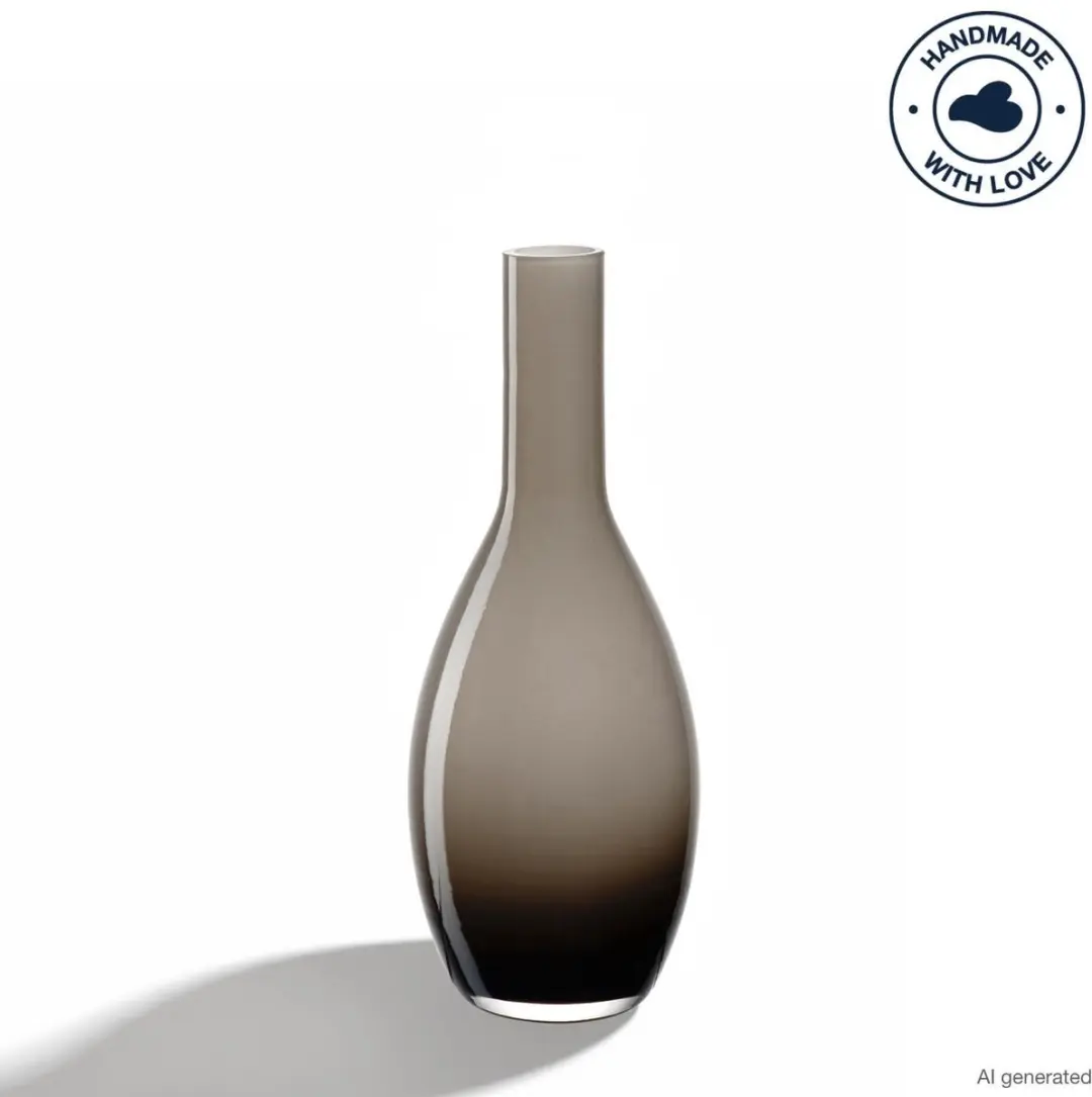 LEONARDO BEAUTY, Flesvormige vaas, Glas, Bruin, Tafel, Binnen, 180 mm