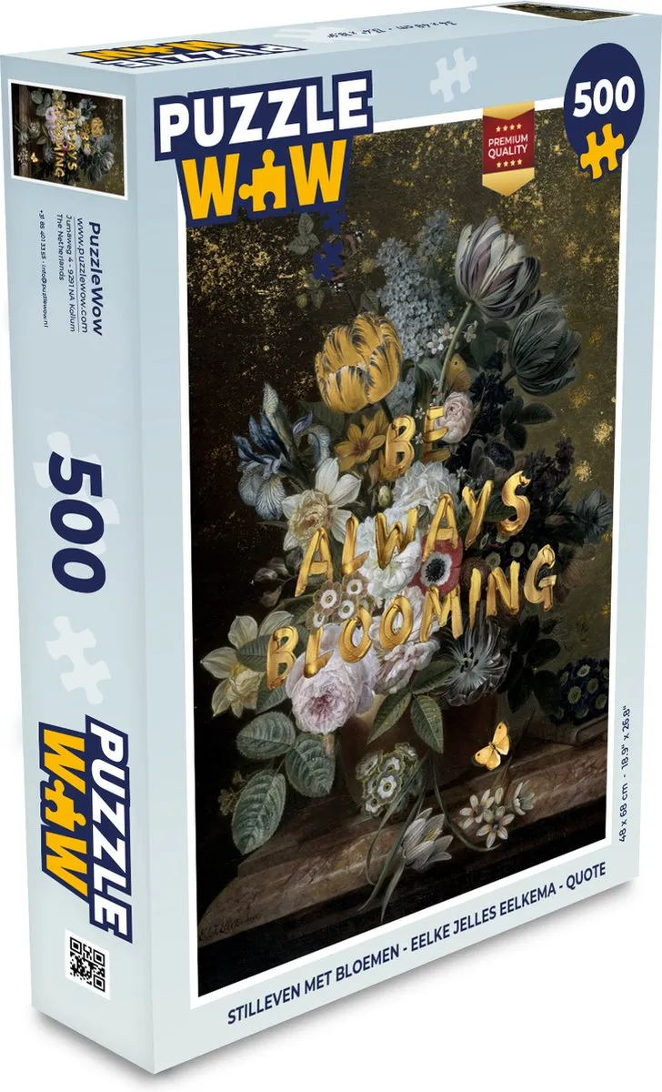 PuzzleWow Stilleven met bloemen Legpuzzel 500 Stuks