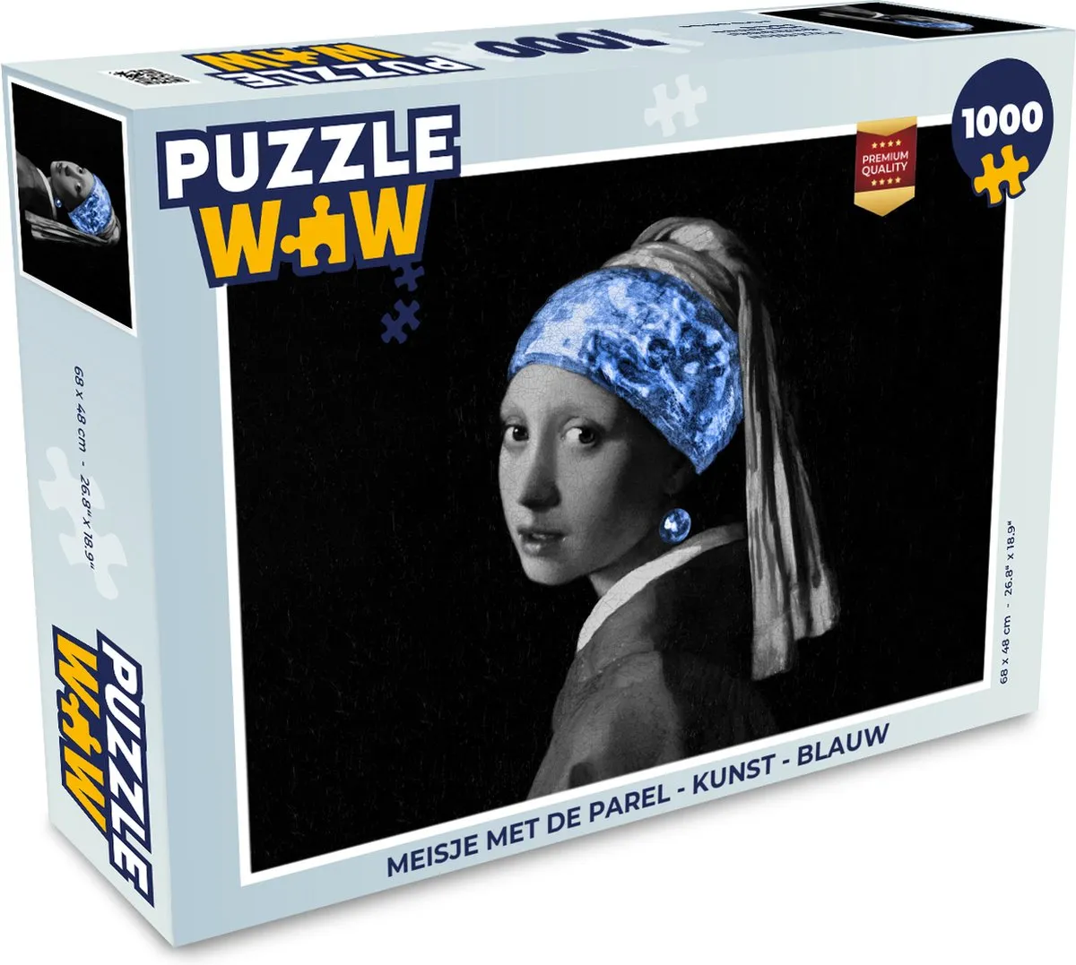 PuzzleWow Meisje met de Parel Legpuzzel 1000 Stuks