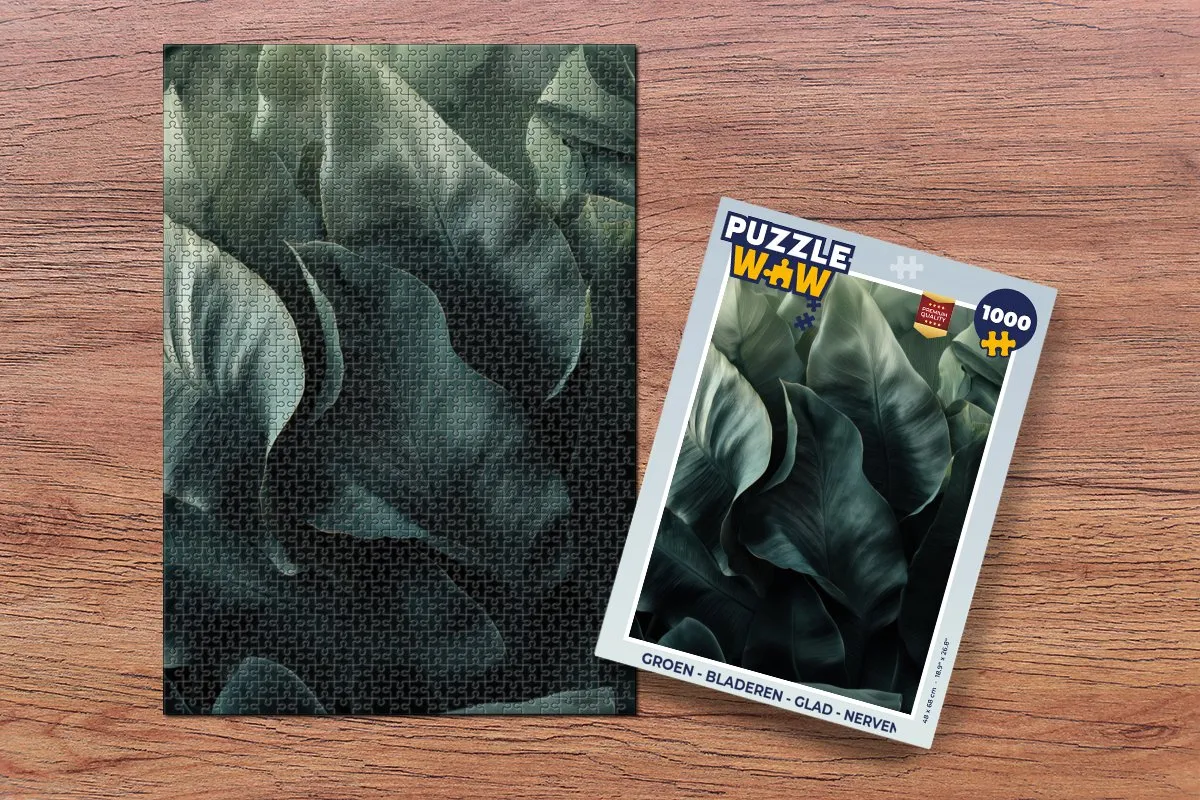 PuzzleWow Legpuzzel 1000 Stuks - Bladeren Groen