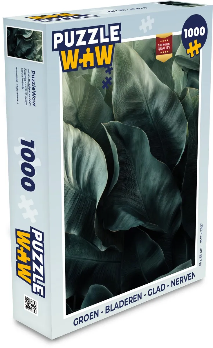 PuzzleWow Legpuzzel 1000 Stuks - Bladeren Groen