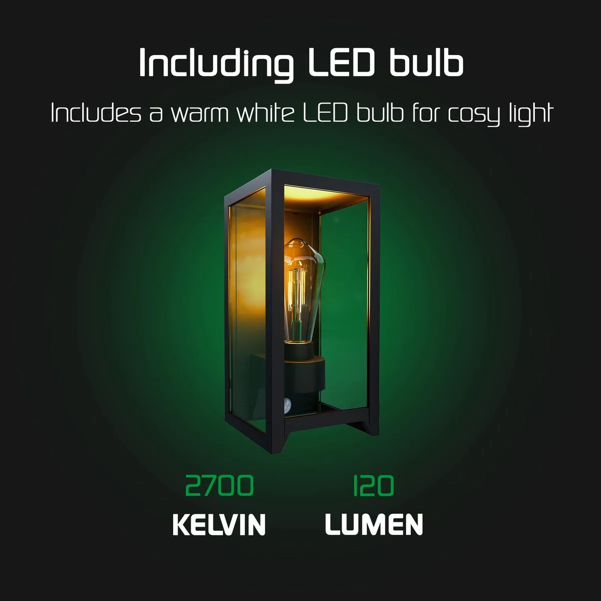 Ledvion Solar LED Wandlamp 4W - 2700K - IP44 - Zwart