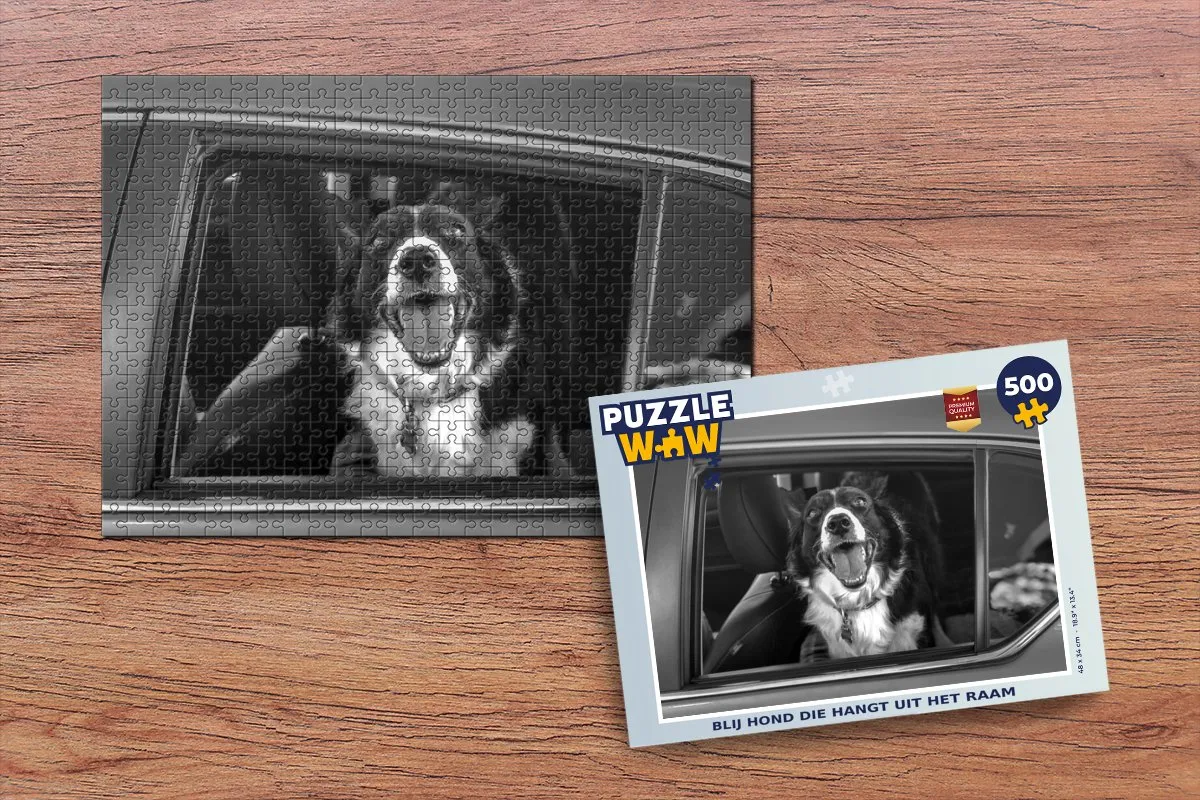 PuzzleWow Blij Hond Legpuzzel 500 Stuks - Multicolor
