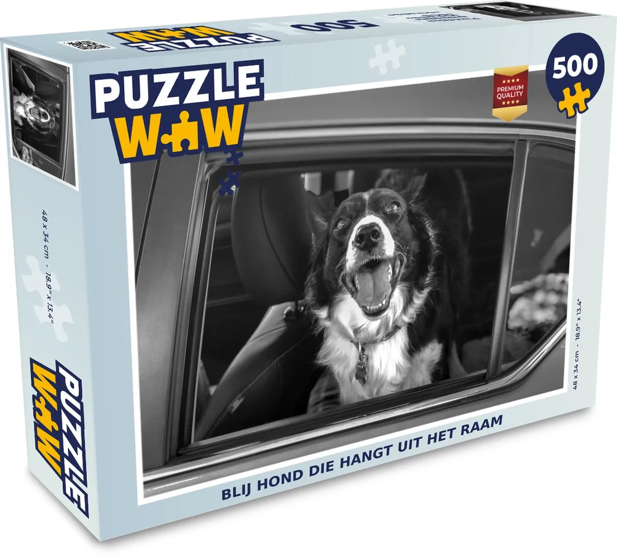PuzzleWow Blij Hond Legpuzzel 500 Stuks - Multicolor