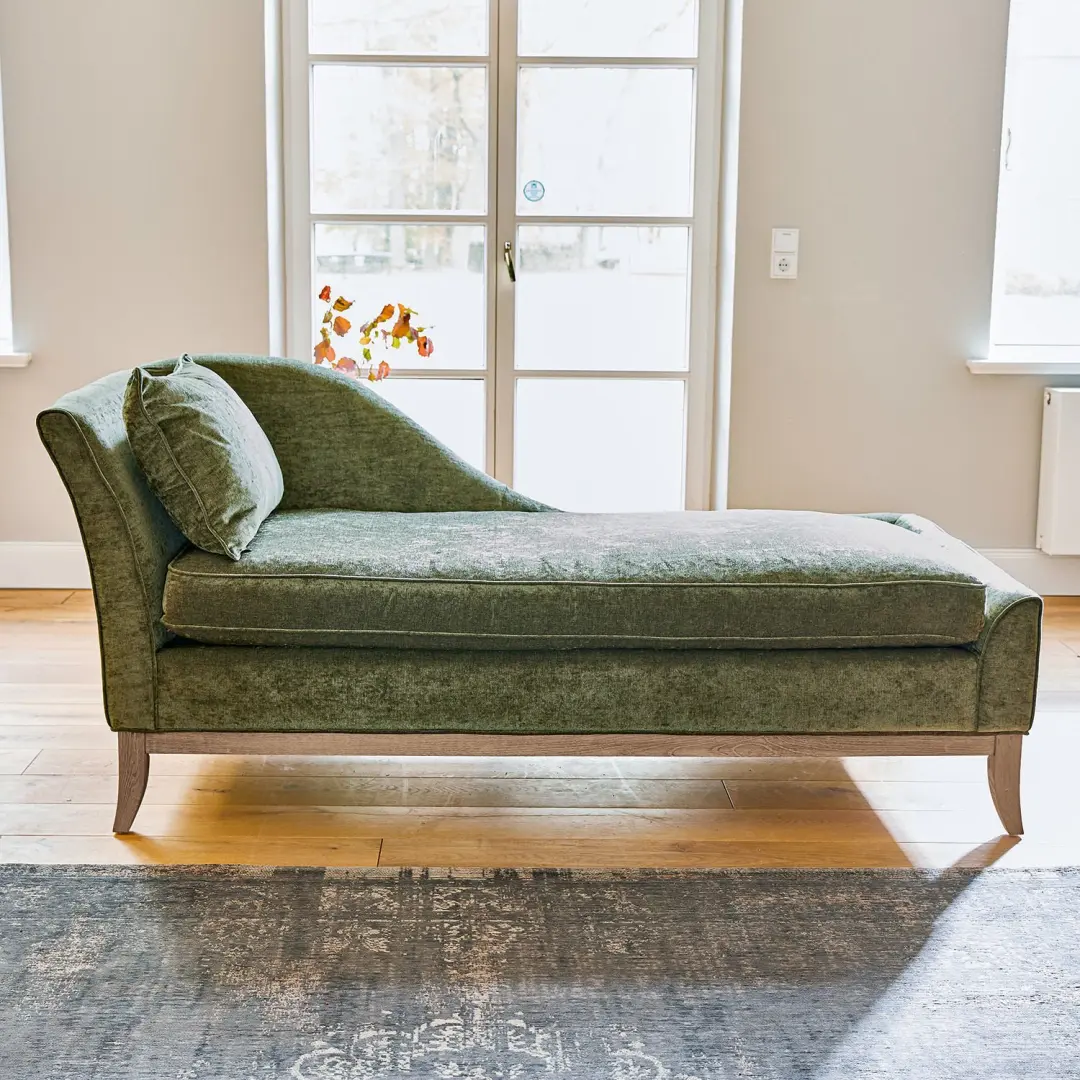 Loberon Alphonse Chaise Longue 1.5 Zit - Groen - afbeelding 5 van 6