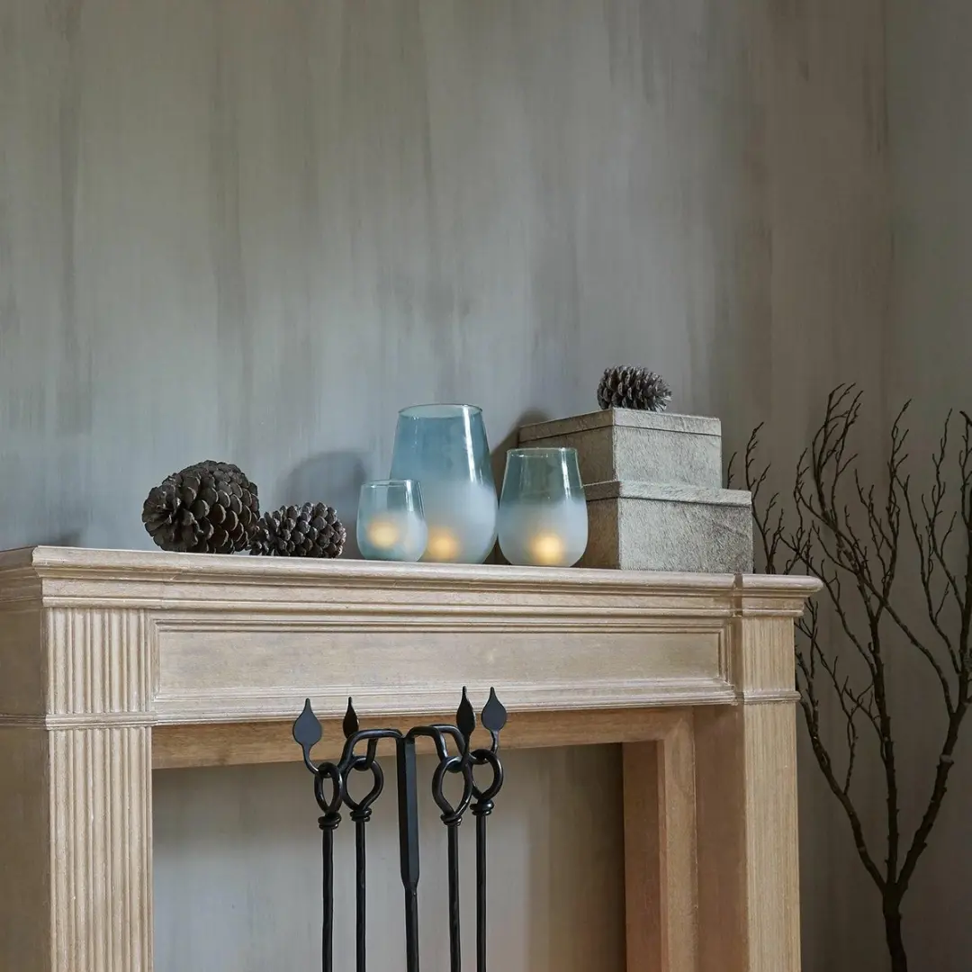Loberon Windlichtset 3 Stuks Miristelle Blauw - afbeelding 4 van 6