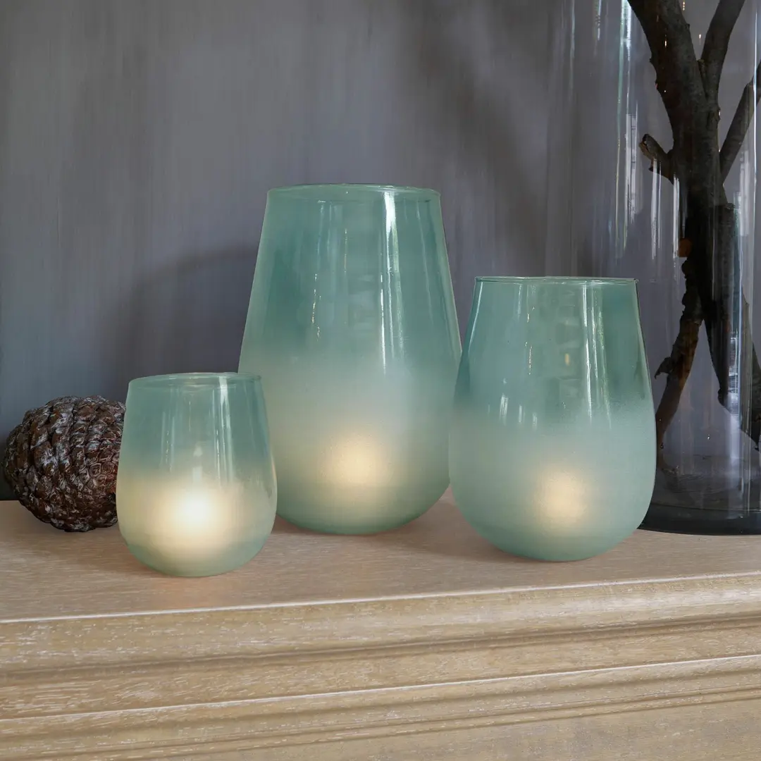 Loberon Windlichtset 3 Stuks Miristelle Blauw - afbeelding 2 van 6
