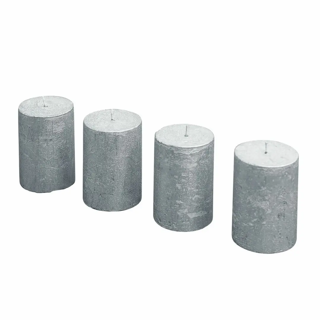 Loberon Virrans Kaarsen - 4 Stuks Zilverkleurig - afbeelding 2 van 4