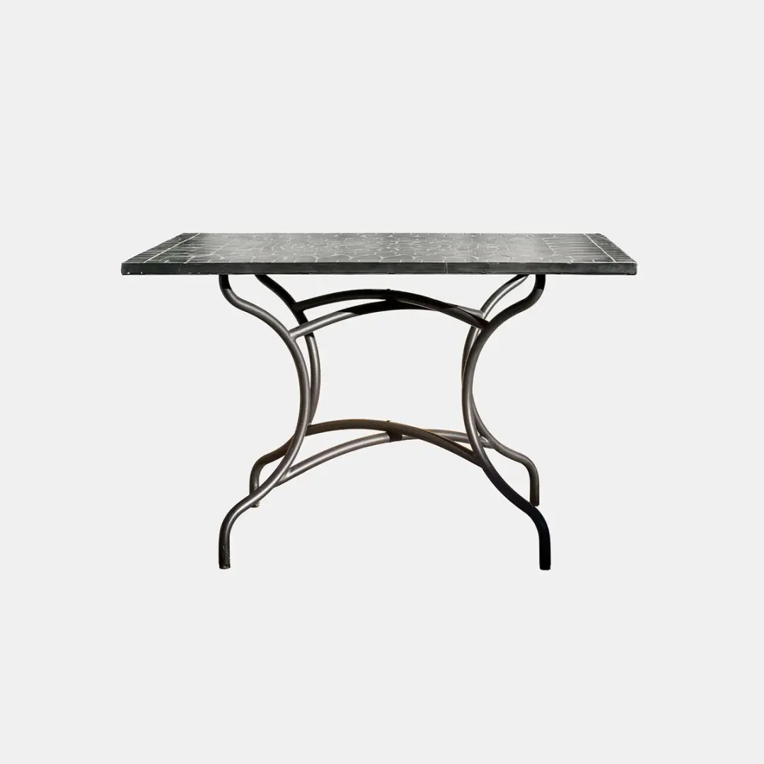 Loberon Maurelle Tafel - 6 Personen - Zwart/Groen - afbeelding 5 van 6