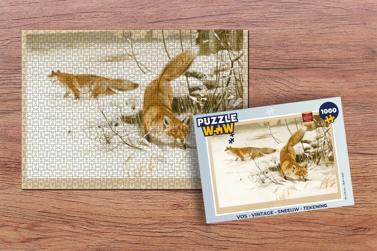PuzzleWow Vos Vintage Legpuzzel 1000 Stuks - Multicolor