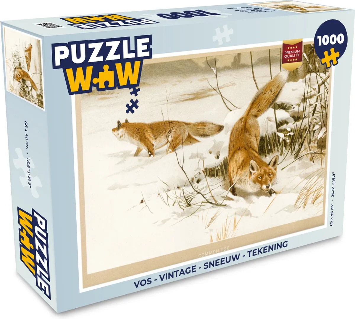 PuzzleWow Vos Vintage Legpuzzel 1000 Stuks