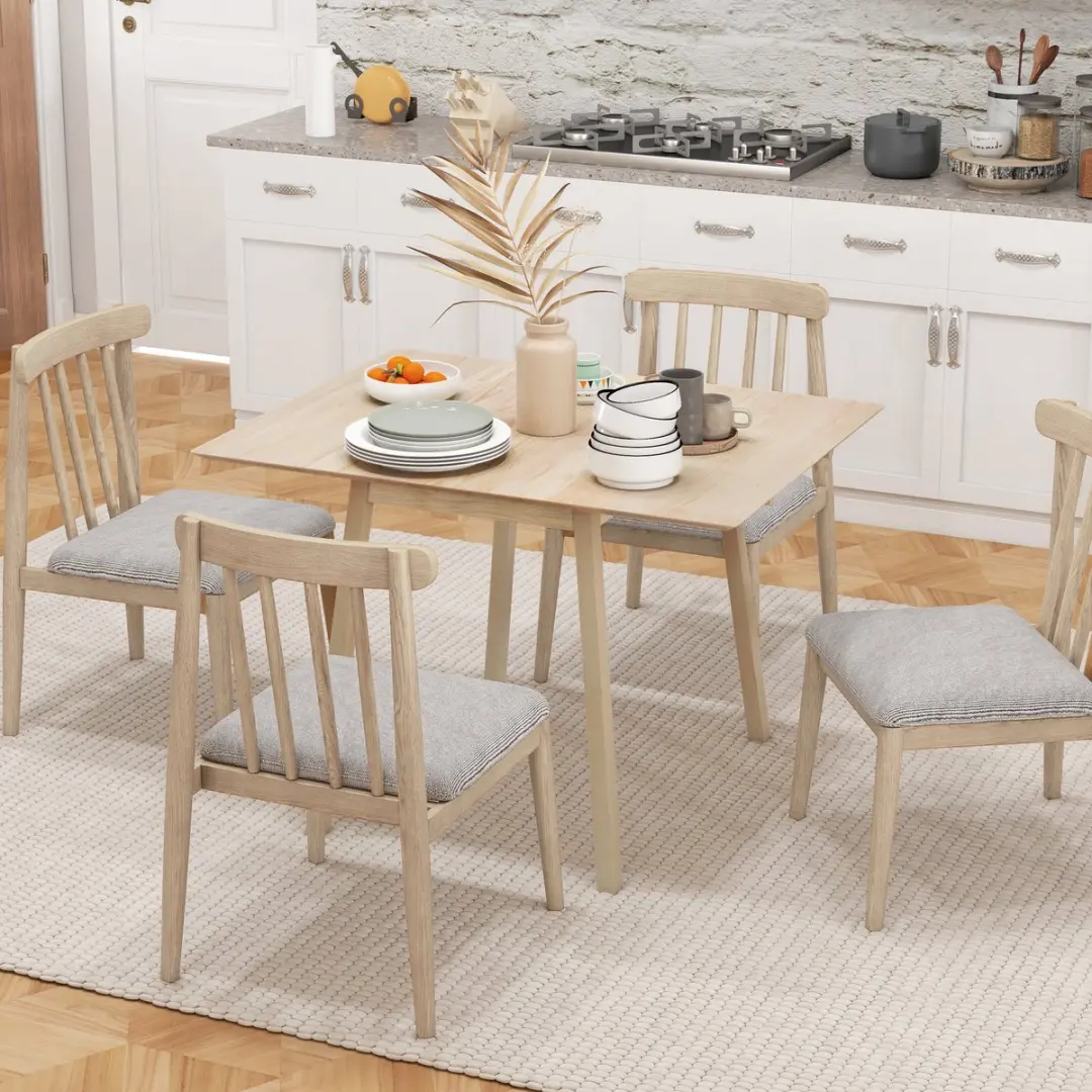 Homcom Opklapbare Eettafel 110x86cm Bruin - afbeelding 6 van 6