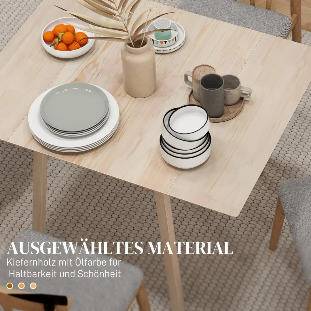 Homcom Opklapbare Eettafel 110x86cm Bruin - afbeelding 5 van 6