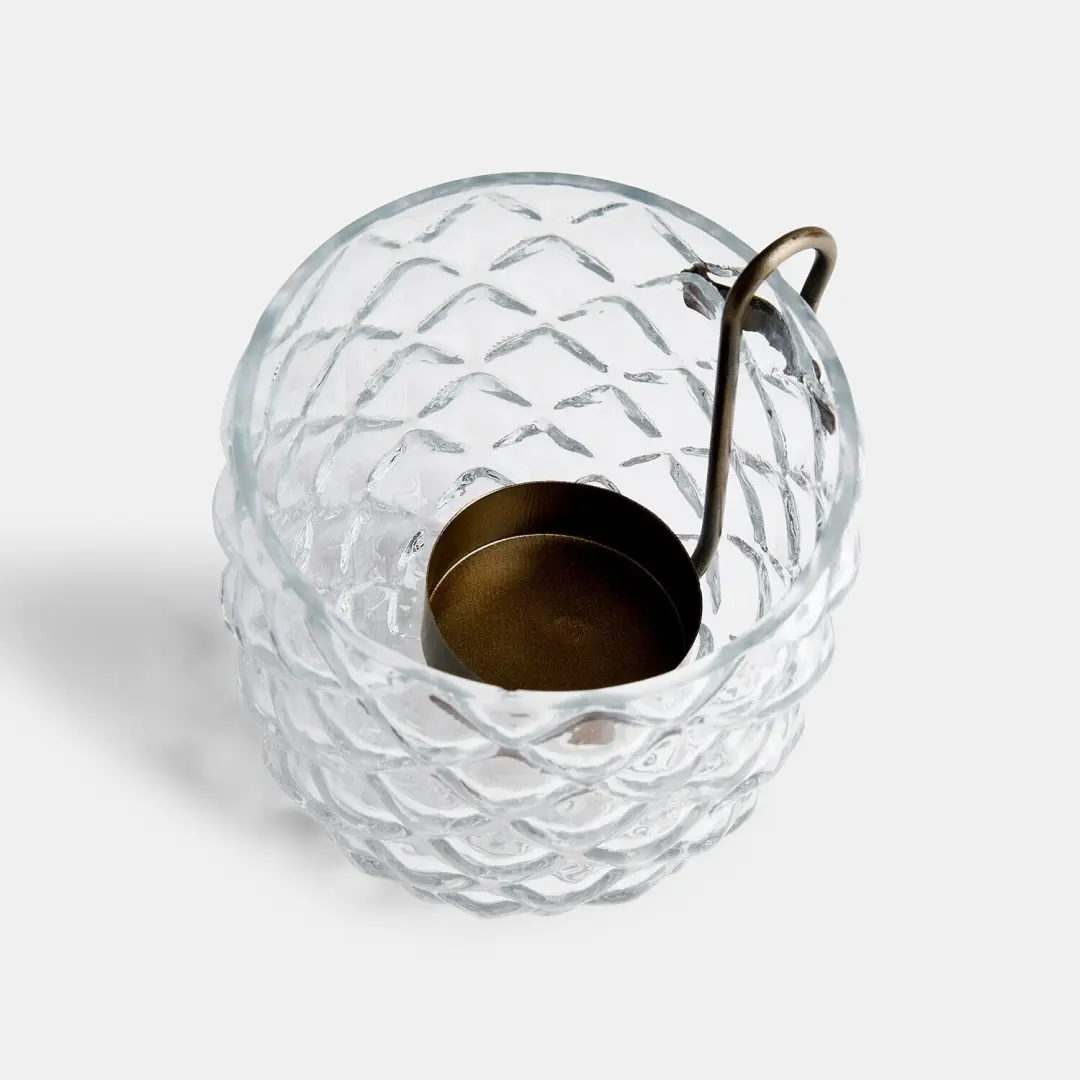 Loberon Tirasha Windlicht - Ø8cm Antiekmessing - afbeelding 3 van 4
