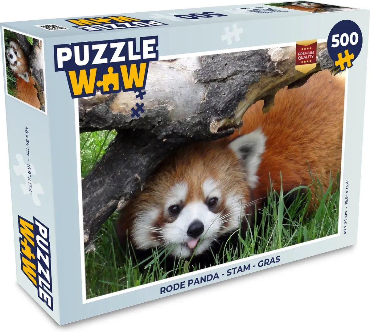 PuzzleWow Rode Panda Legpuzzel 500 Stuks