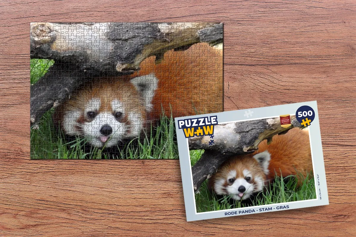 PuzzleWow Rode Panda Legpuzzel 500 Stuks - Multicolor