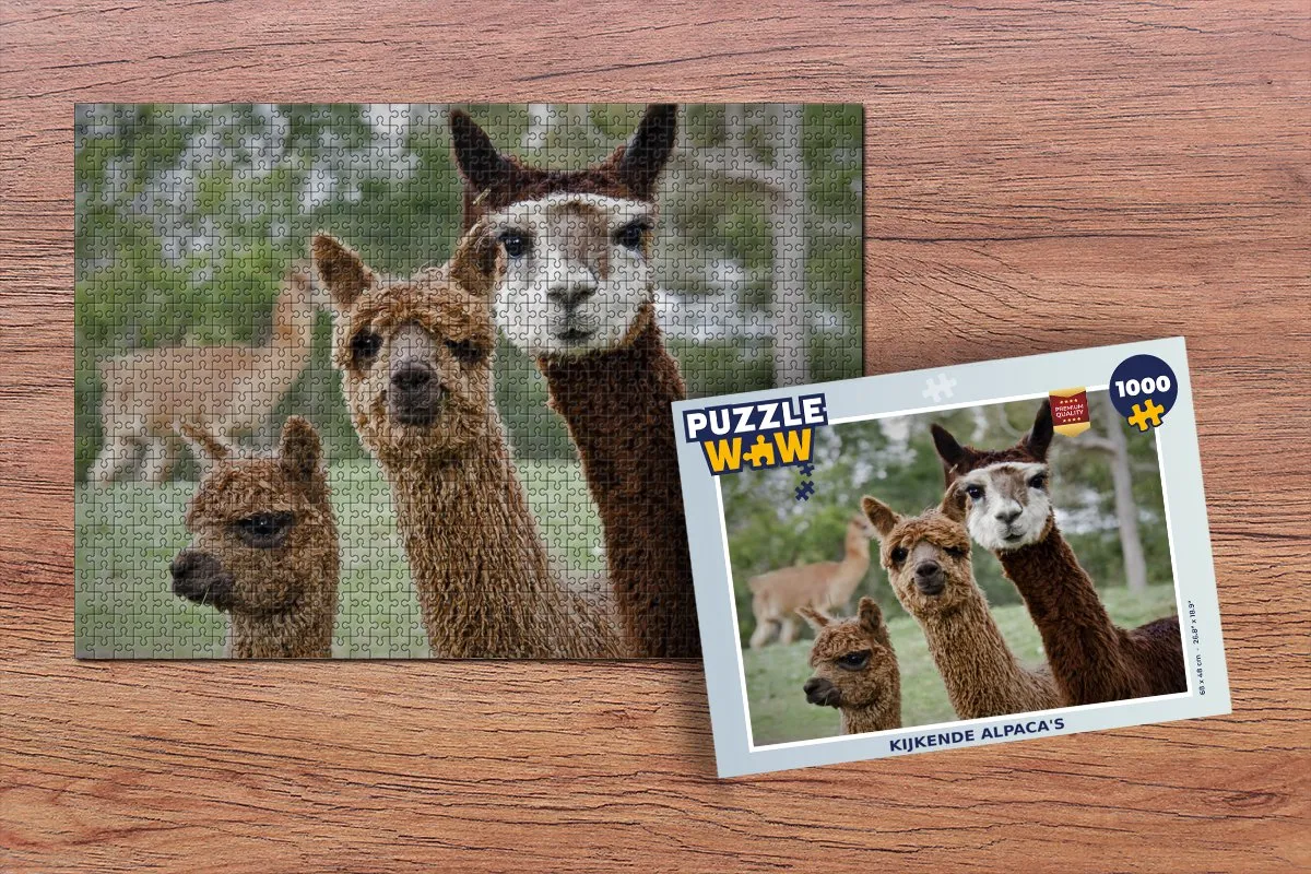 PuzzleWow Alpaca Legpuzzel 1000 Stuks - Multicolor