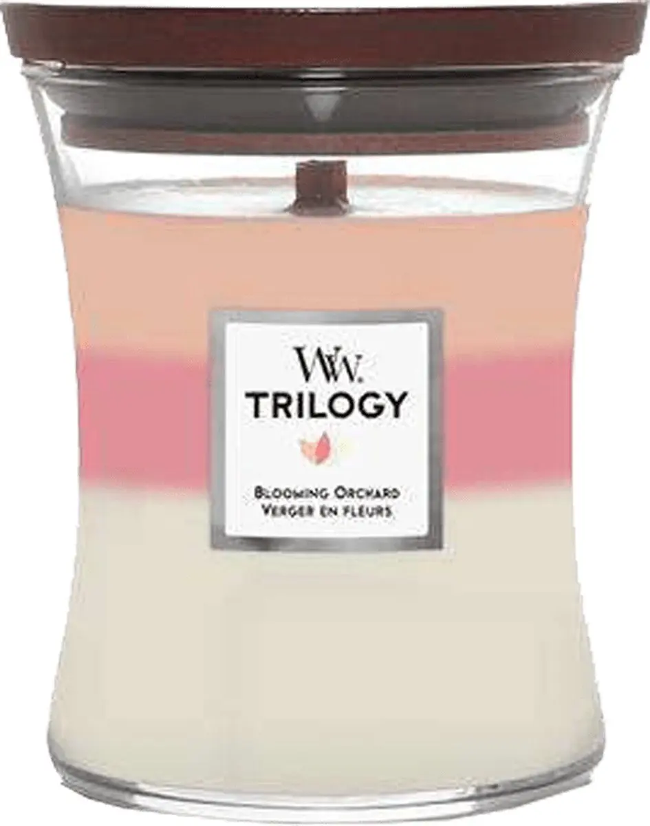 WoodWick Hourglass Trilogy Blooming Orchard Medium Geurkaars - afbeelding 6 van 6