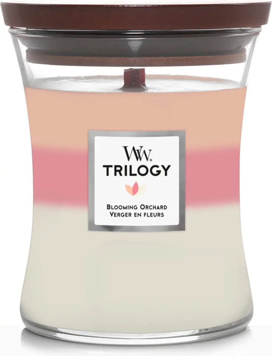 WoodWick Hourglass Trilogy Blooming Orchard Medium Geurkaars