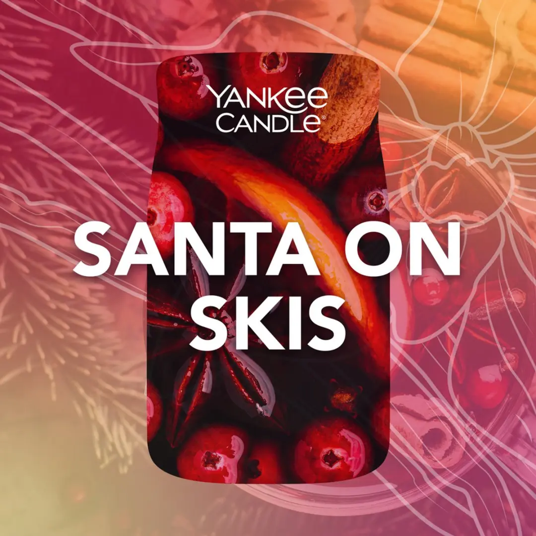 Yankee Candle Santa on Skis Geurkaars - Rood - afbeelding 2 van 6