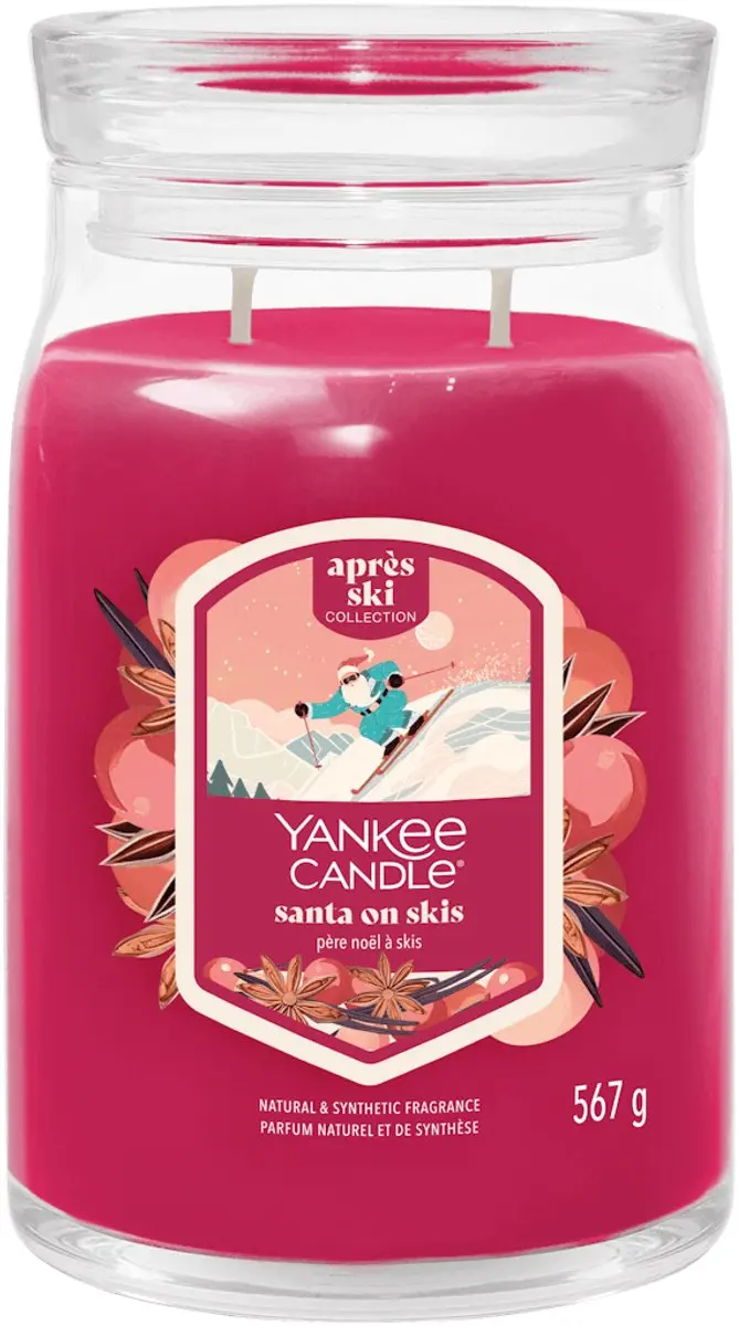 Yankee Candle Santa on Skis Geurkaars - Rood - afbeelding 6 van 6