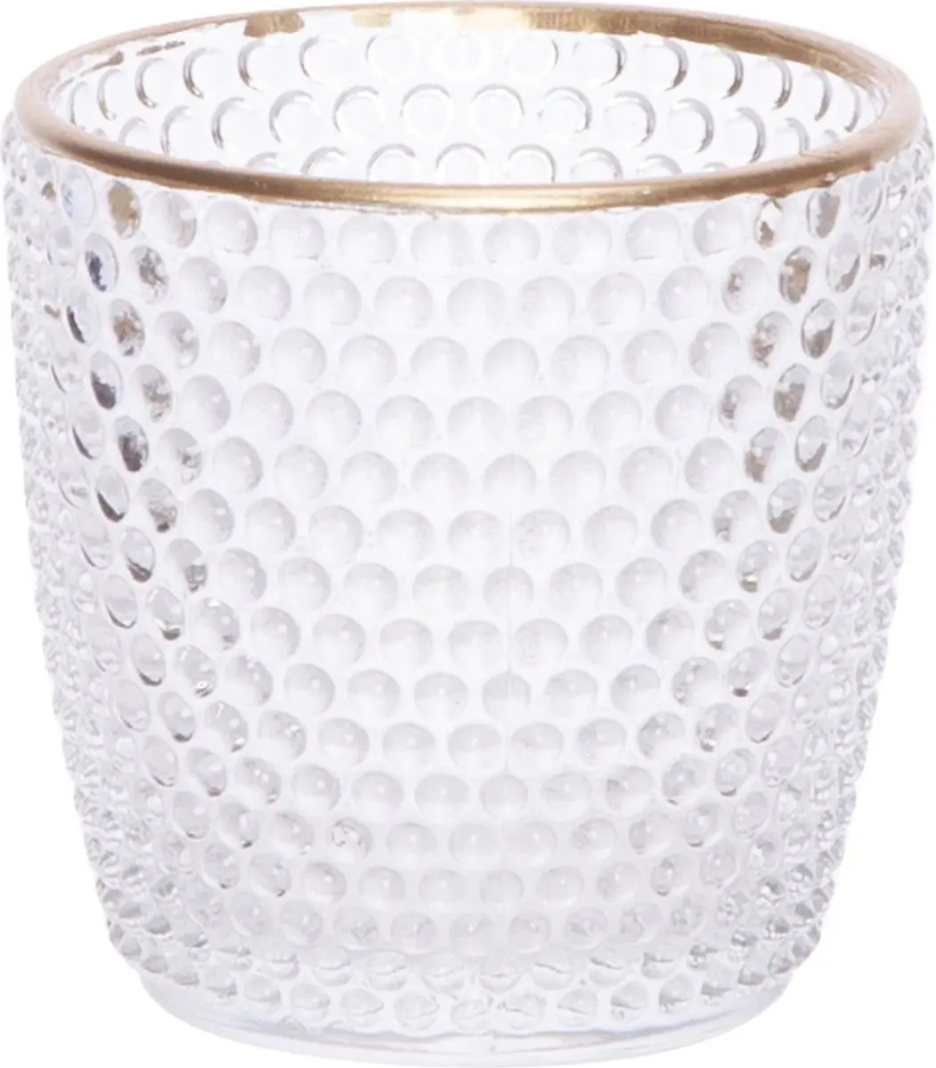 Theelichthouders/waxinelichthouders glas bubbels transparant 7,5 cm