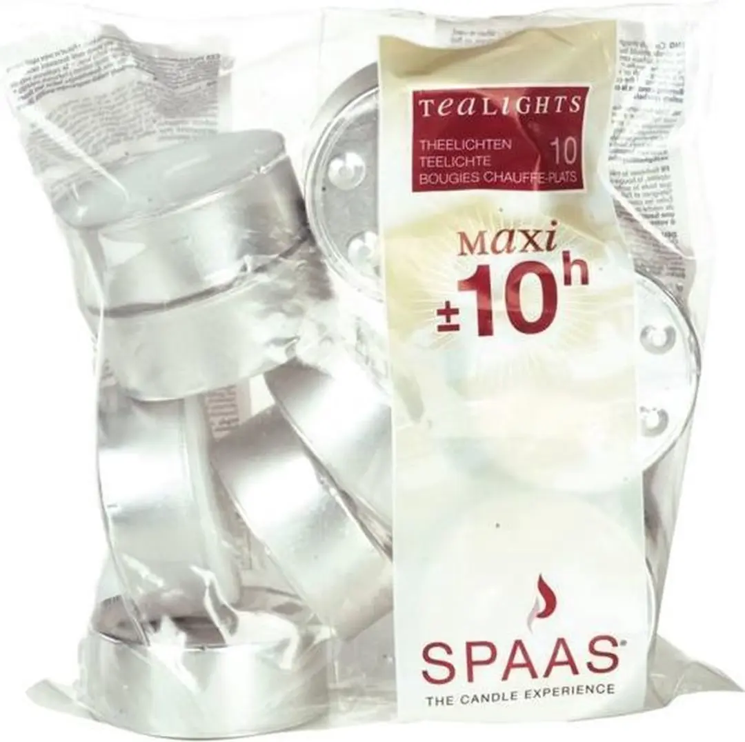 Spaas Maxi Theelichten ± 10 Branduren - 12 x 10 stuks - afbeelding 5 van 5