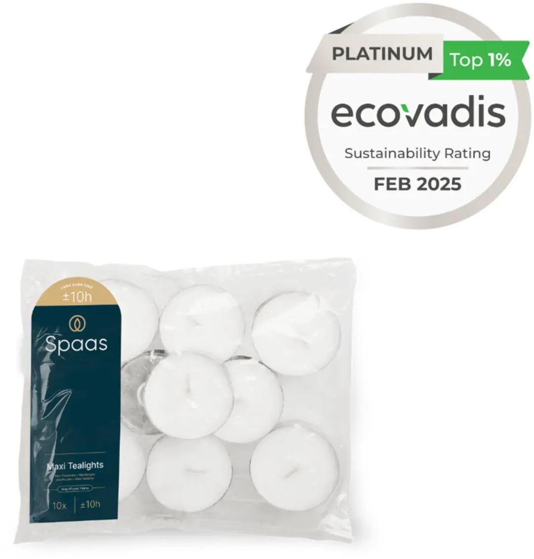 Spaas Maxi Theelichten ± 10 Branduren - 12 x 10 stuks - afbeelding 2 van 5