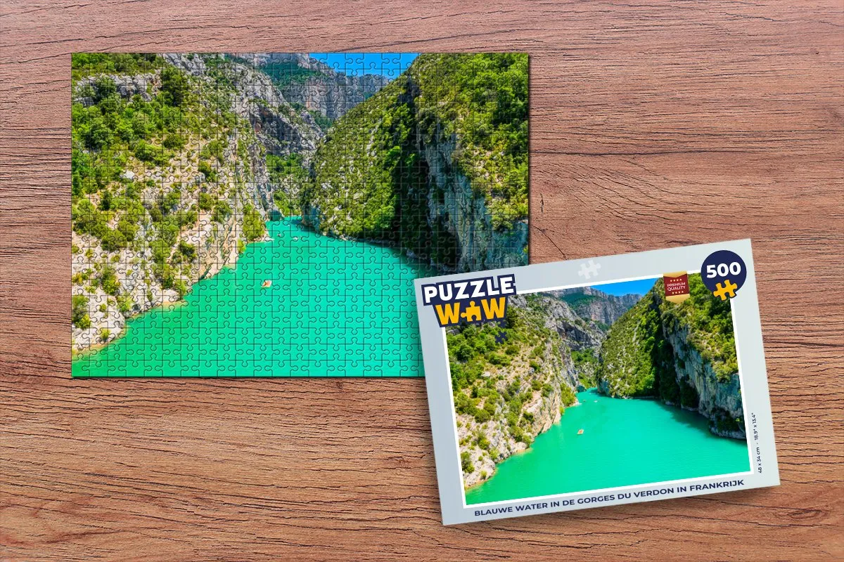 PuzzleWow Legpuzzel Blauwe water Gorges du Verdon 500 Stuks