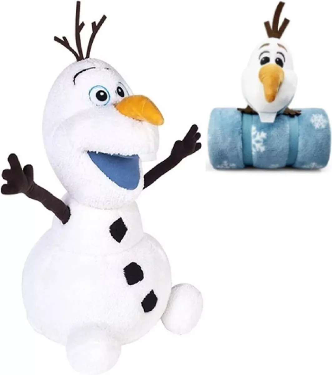 Disney Frozen Olaf Pluche Knuffel 35cm - Fleece Deken 100x120cm