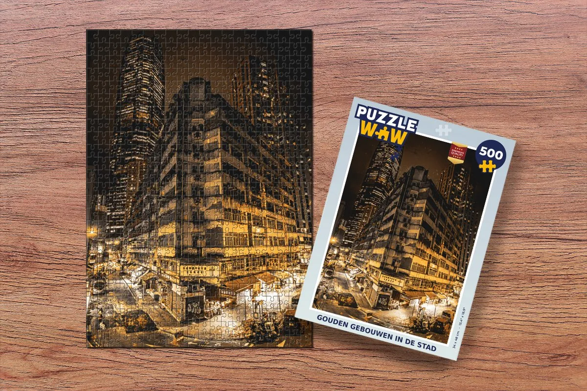 PuzzleWow Straten & Steden Legpuzzel 500 Stuks - Multicolor