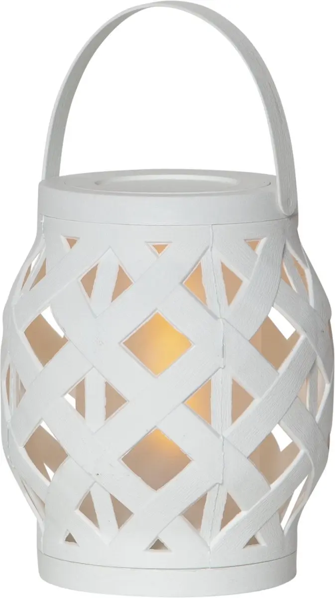 Star Trading LED Lantaarn Flame 16cm Wit