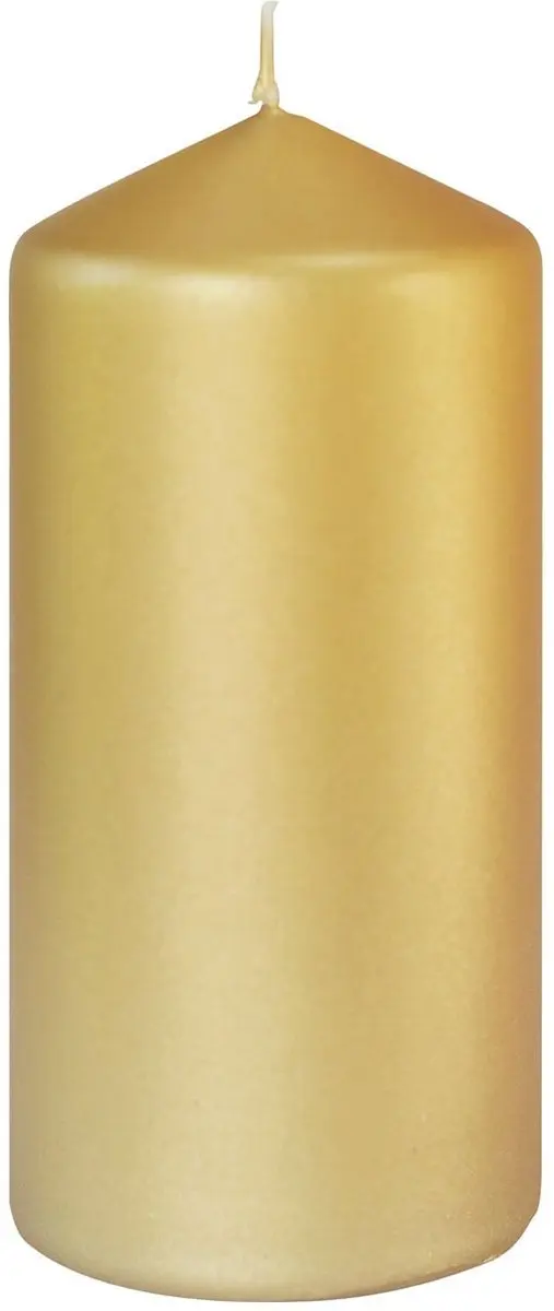 Gouden cilinderkaarsen/stompkaarsen 15 x 7 cm 52 branduren