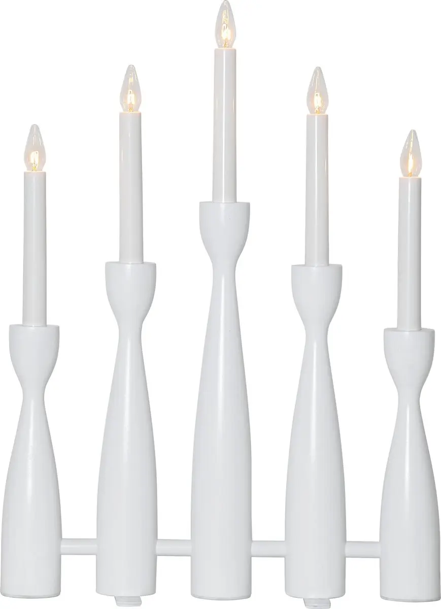 Star Trading kandelaar 'Midja', LED, 5-armig, hout, wit