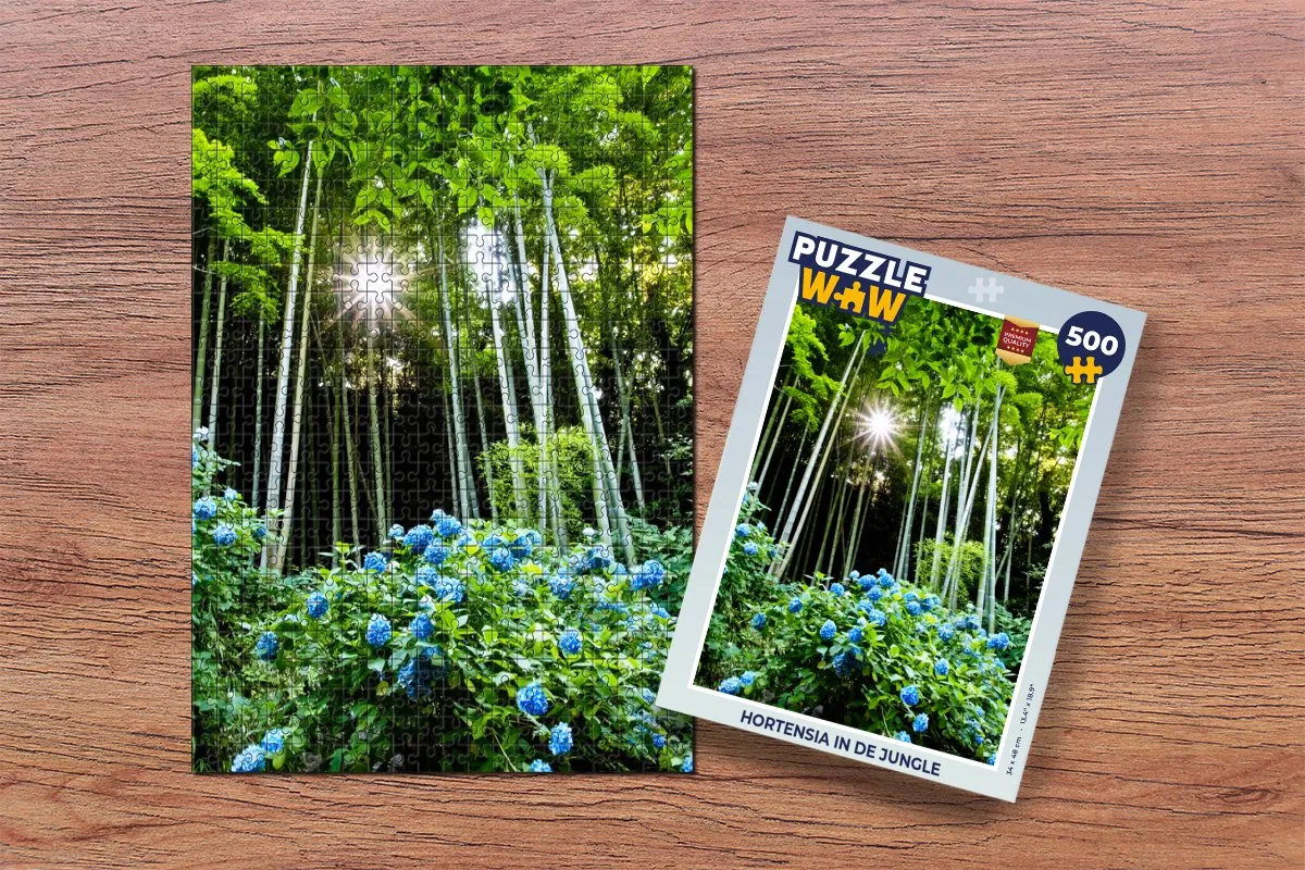 PuzzleWow Hortensia in de Jungle Legpuzzel 500 Stuks - Multicolor